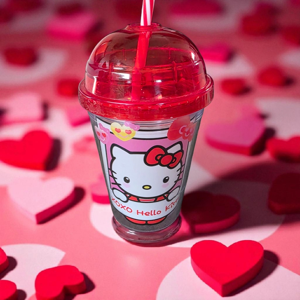 Hello Kitty Red and Pink Heart Tumbler